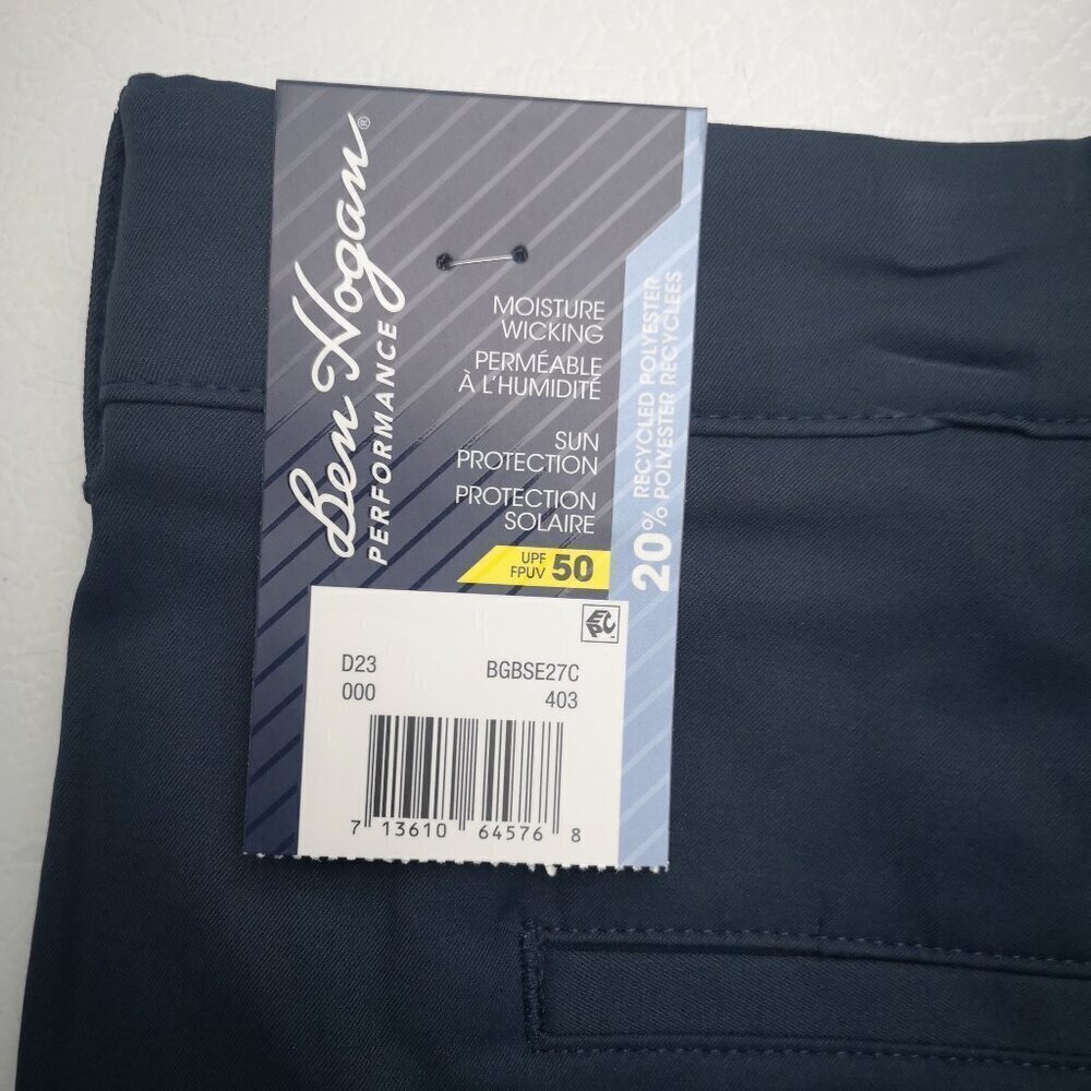 NWT Ben Hogan Moisture Wicking Sun Protection UPF50 Men's Size 40 Navy Shorts